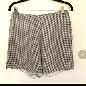 Silk High Waisted Gingham Shorts